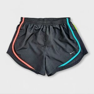 Nike Women's Dri-Fit Tempo Running  Black Shorts with Multicolor Trim, Size M